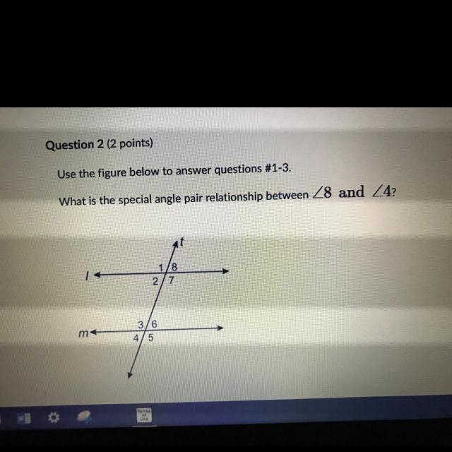 What is the special angle pair relationship between the two-example-1