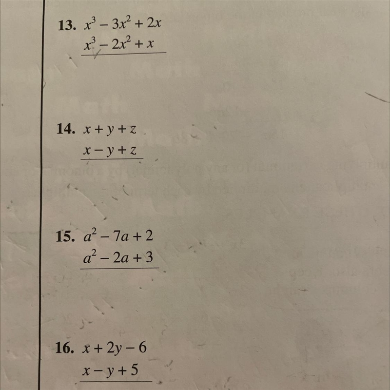 I need help with 13 on both pictures. The first picture is the answer and the second-example-1