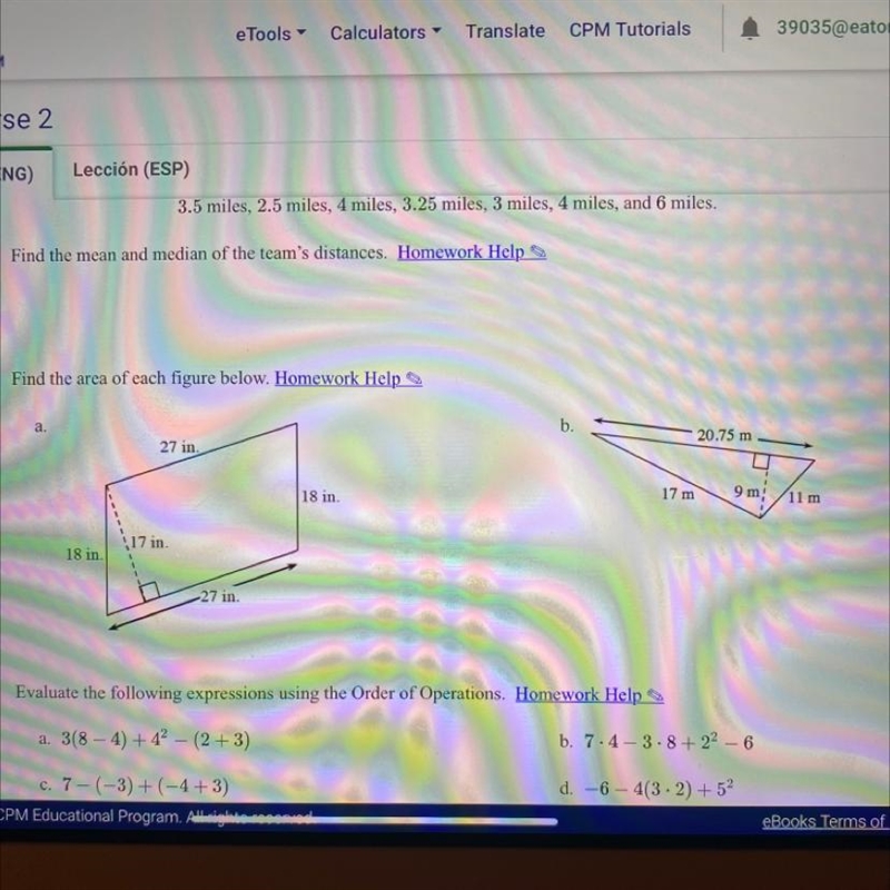 Find the area of each figure below.-example-1