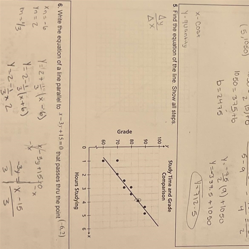 Find the equation of the line. Show all steps. LOOK AT PICTURE THANK YOU!! ITS NUMBER-example-1