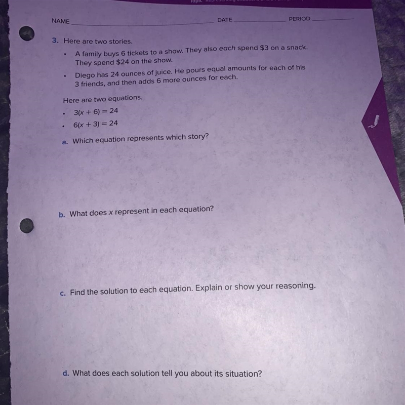 7th grade. reasoning about equations and tape diagrams-example-1