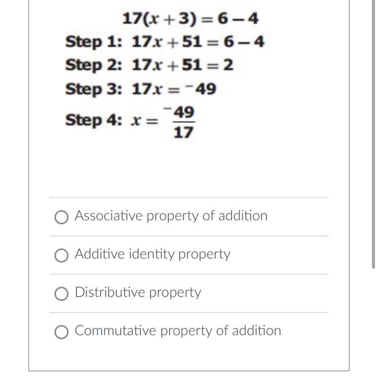 What property justifies Step 1? Hint: How did the problem change from the first line-example-1