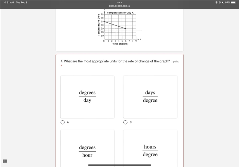 Consider the graph for Question #4. This represents the temperature change over a-example-1