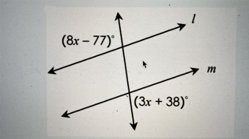 If I || m, classify the marked angle pair and give their relationship, then solve-example-1