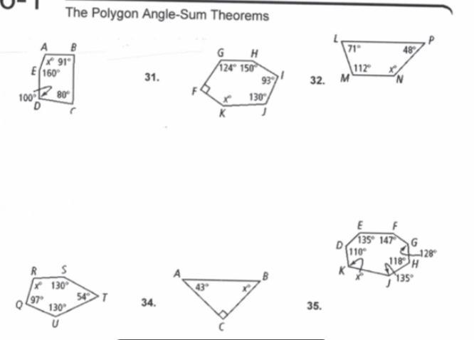 Polygon angle sum theorems-example-1