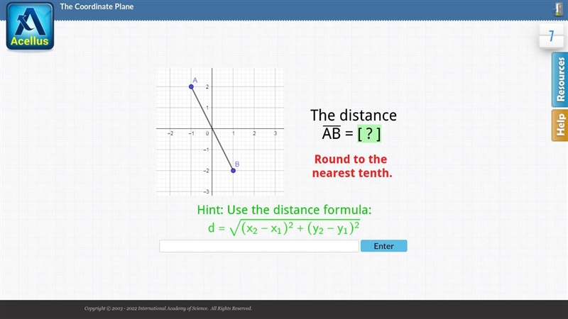 The distance between AB-example-1