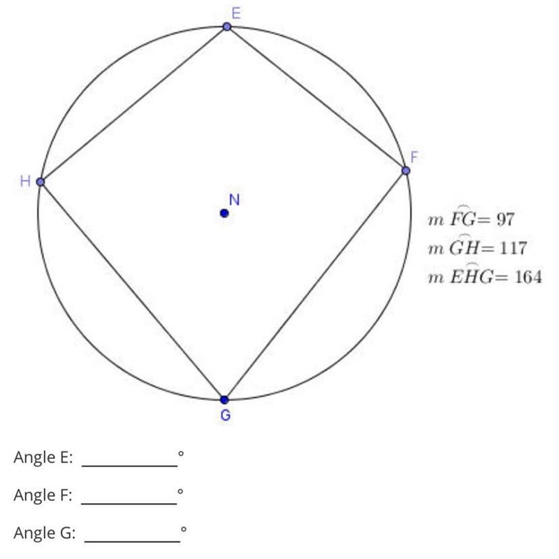 EFHNm FG=97m GH=117m EHG= 164GoAngle E:OAngle F:Angle G:Angle H:Blank 1:Blank 2:Blank-example-1