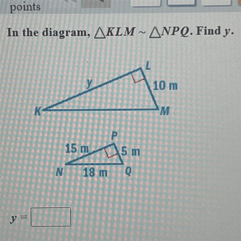 In the diagram, Find y.-example-1