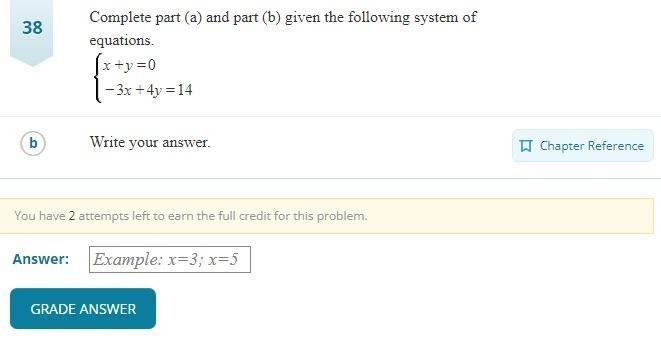 Complete part (a) and part (b) given the following system of equations.-example-2