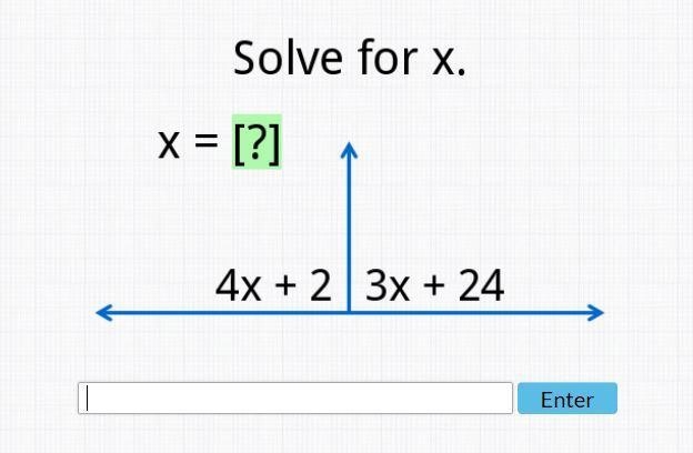 Solve for x x= 4x+2 3x+24-example-1