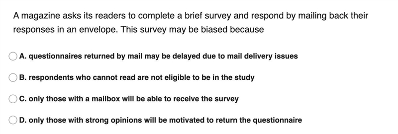 A magazine asks its readers to complete a brief survey and respond by mailing back-example-1