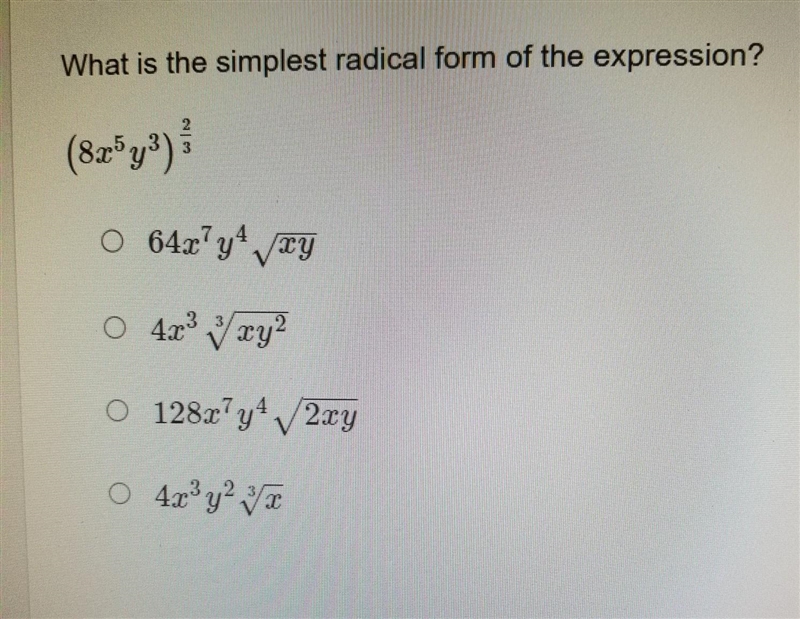 What is the simplest radical form of the expression?​-example-1