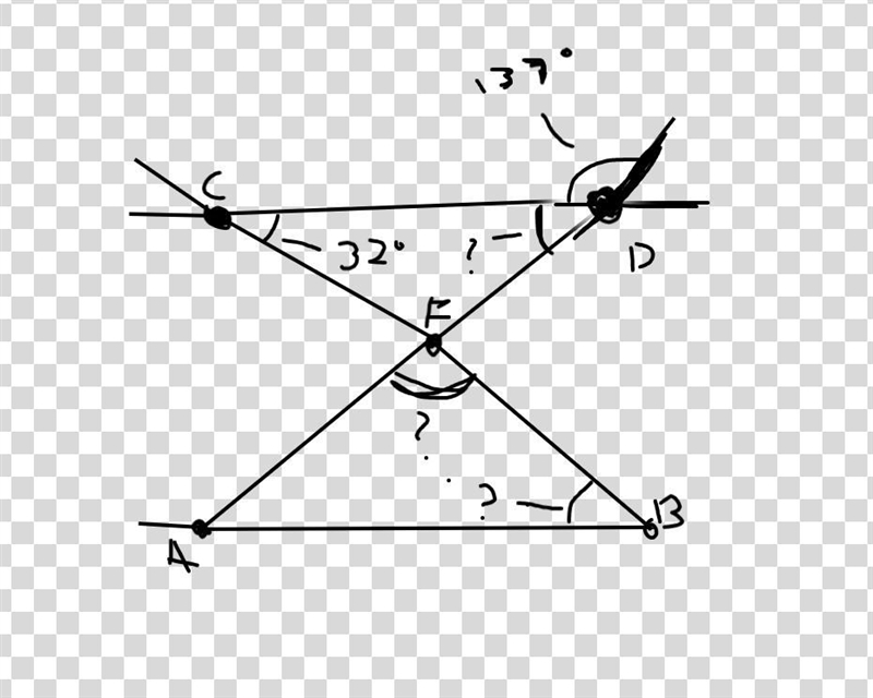 Lines AB and CD are parallel. Determine the measures of the three angles in the diagram-example-1