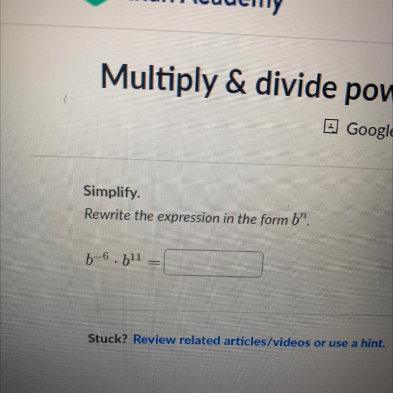 Rewrite the expression in the form of b^n-example-1