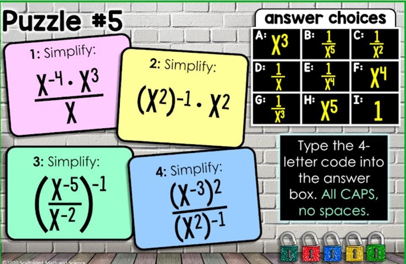 What’s the code for this puzzle, each answer equals a letter-example-1