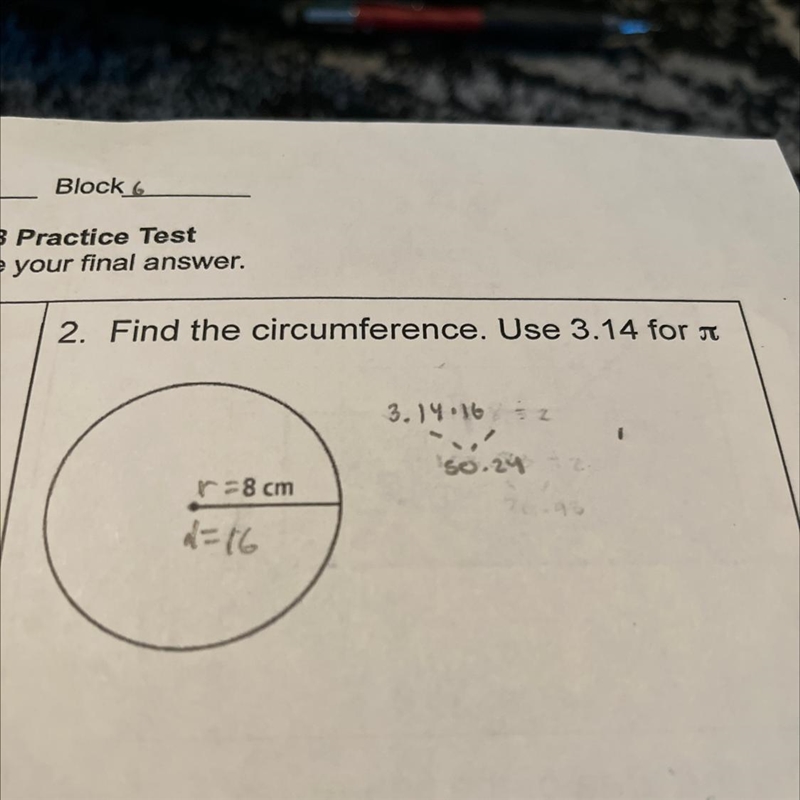 2. Find the circumference? I need help I don’t know if that is the right answer-example-1