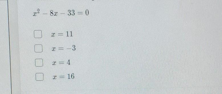 which of the following are solutions to the quadratic equation given below ?please-example-1