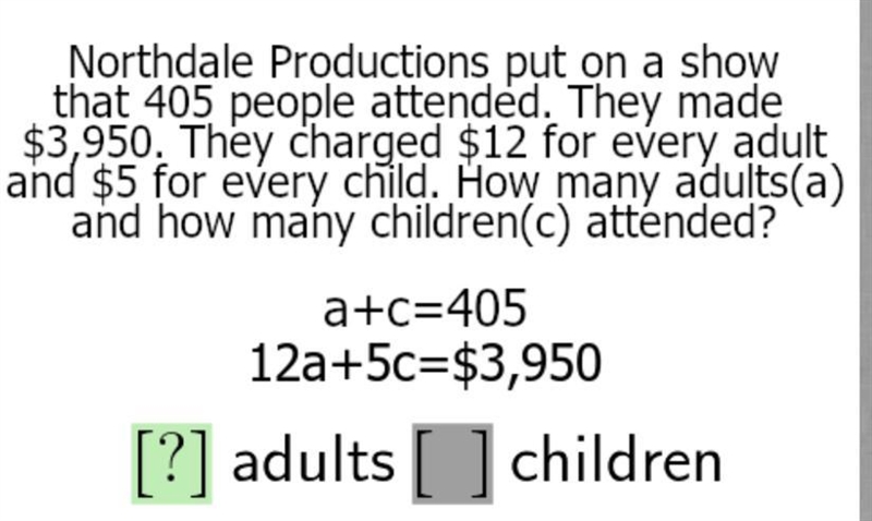 How many adults and children were at the show-example-1