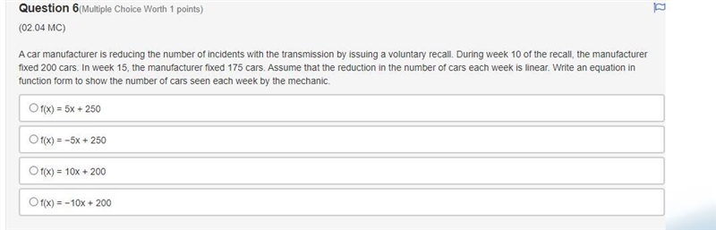 A car manufacturer is reducing the number of incidents with the transmission by issuing-example-1