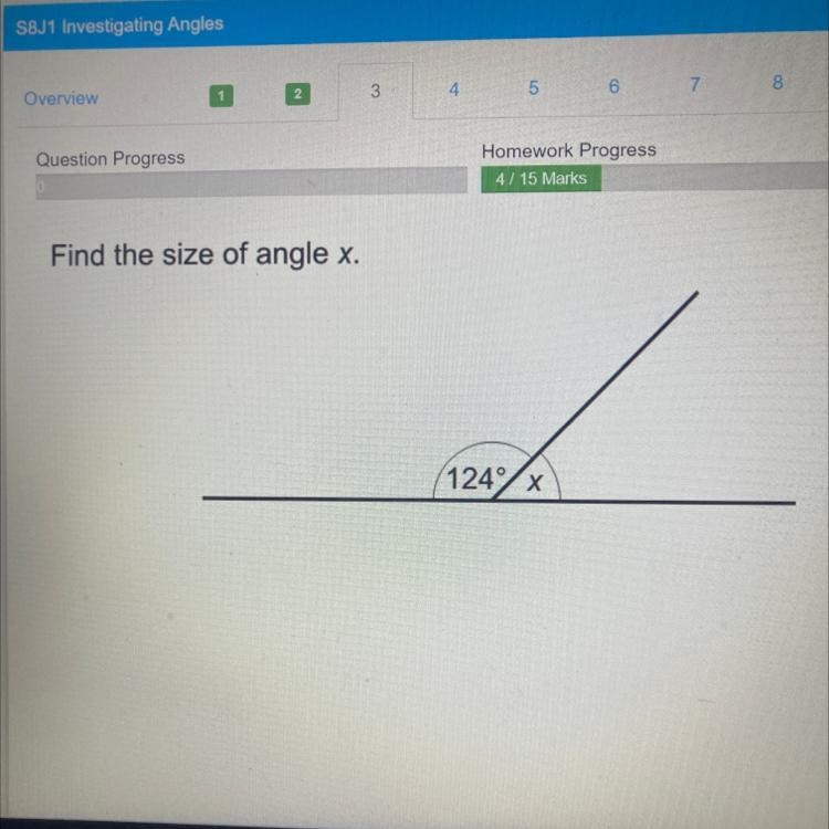 Find the size of angle x.-example-1