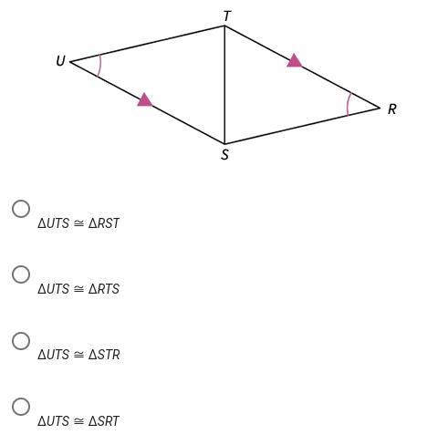 Write a congruence statement for the pair of triangles shown.-example-1