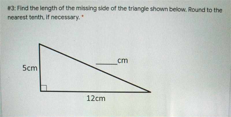 Helppp(◕દ◕) find the length of the missing side of the triange ,round to the nearest-example-1