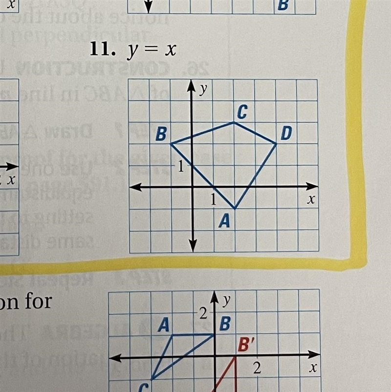 Graph the reflection of the polygon in the given line #11-example-1