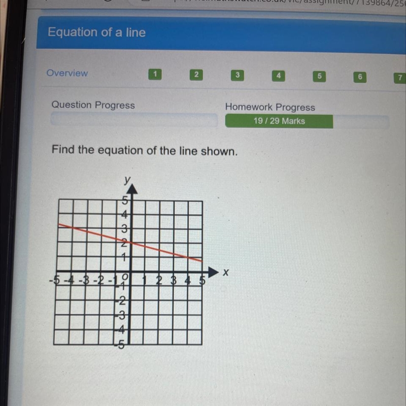 Find the equation of the line shown.-example-1