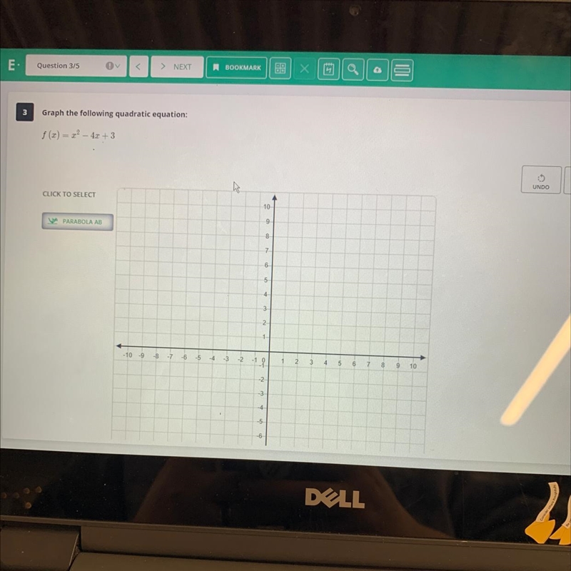 Graph the following quadratic equation f (x) = x² - 4x + 3-example-1