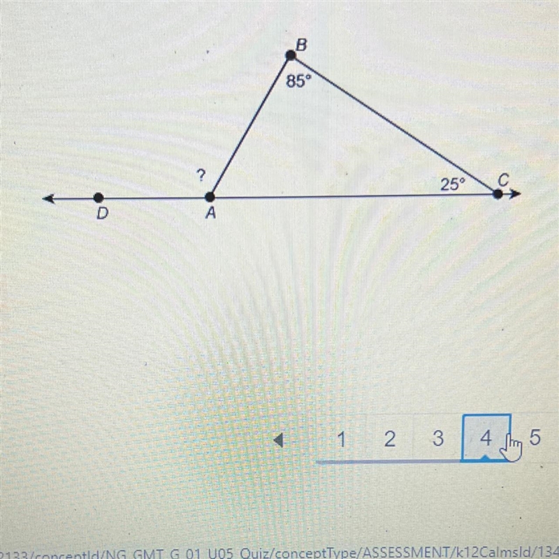 What is m/BAD? a. 25⁰ b. 85⁰ c. 110⁰ d. 125°-example-1