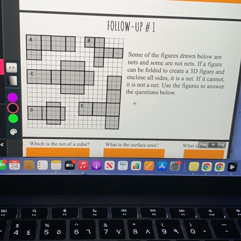 PLEASE I NEED HELP!! Which is the net of a cube? What is the surface area? What is-example-1