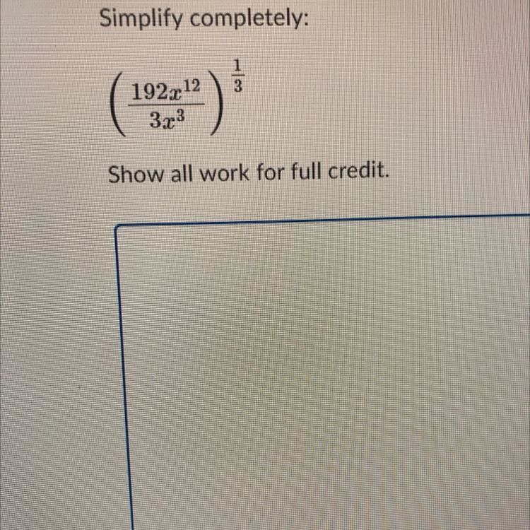 PLEASE HURRY!! simplify completely show all work for full credit-example-1