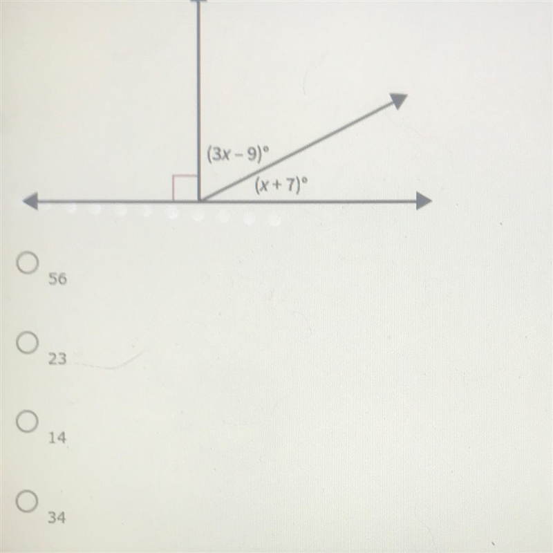 Find the value of x(Options are included in the photo)-example-1