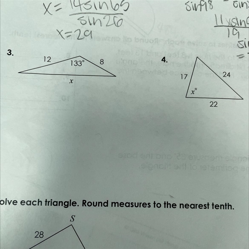 Law of sines and cosines round to the nearest tenth pls help-example-1