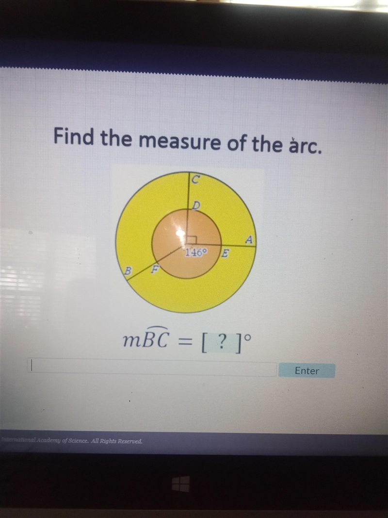 Find the measure of the arc-example-1