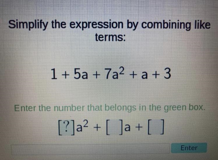 Please help Simplify the expression by combining like terms-example-1