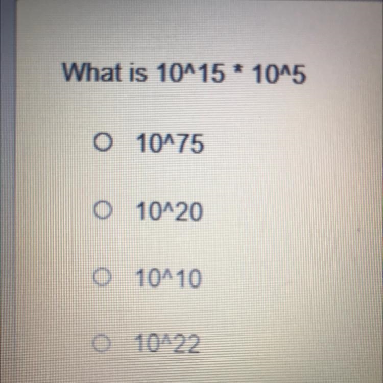 What is 10^15 * 10^5 10^75 10^20 10^10 10^22-example-1