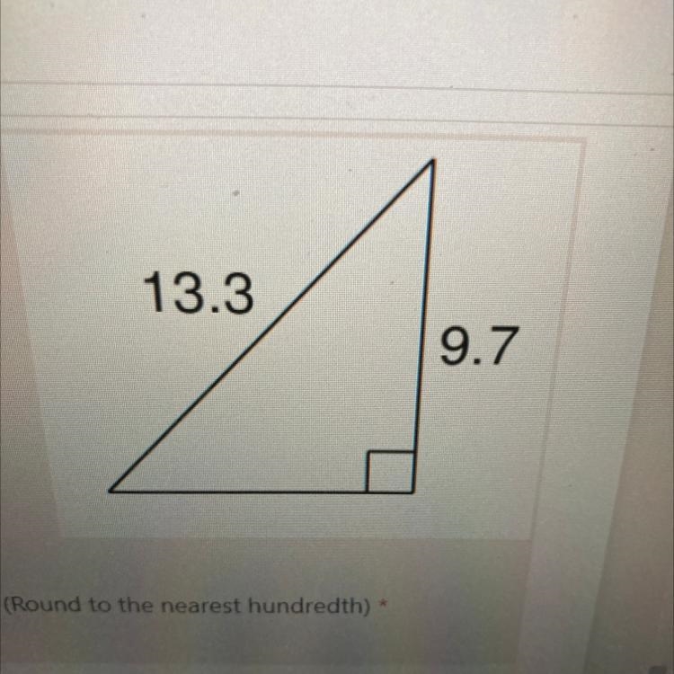 Find the length of the second leg of the triangle round to the nearest hundredth-example-1