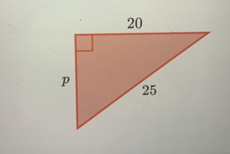 What is the length side of p? Pythagoras theorem explain-example-1