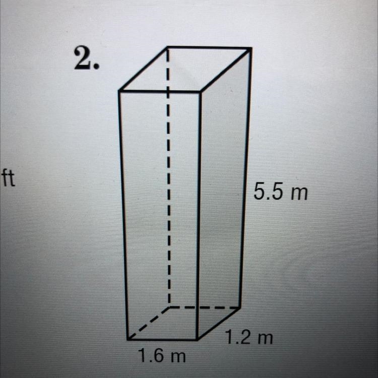 Surface area 5.5 m 1.2 m 1.6 m-example-1