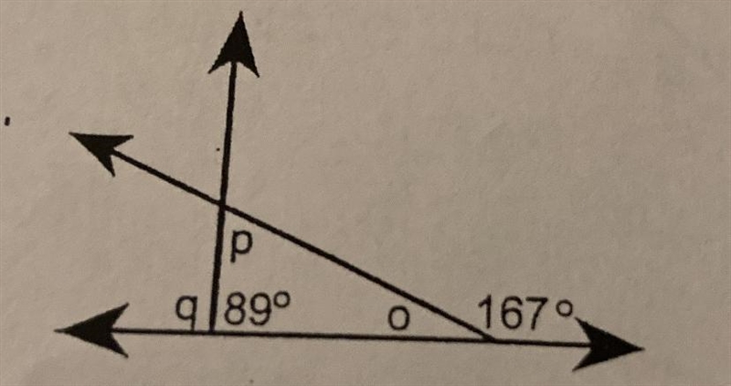 Based off of that photo I have to find out how many degrees P is. Pls help!!-example-1