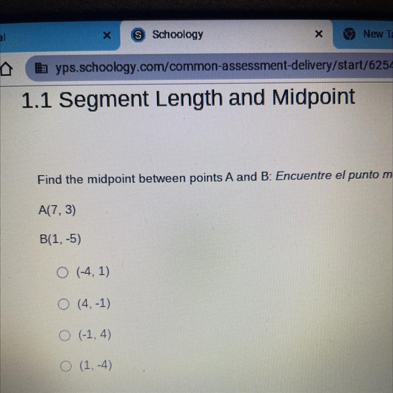 Find the midpoint between points A and B:-example-1