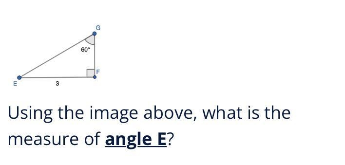 Using the image above, what is the measure of Angle E? Round to the nearest hundredth-example-1