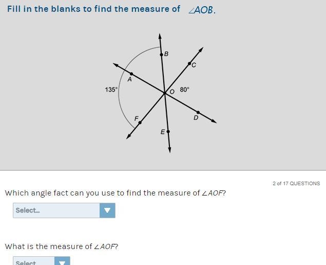 Fill in the blanks to find the measure of-example-1