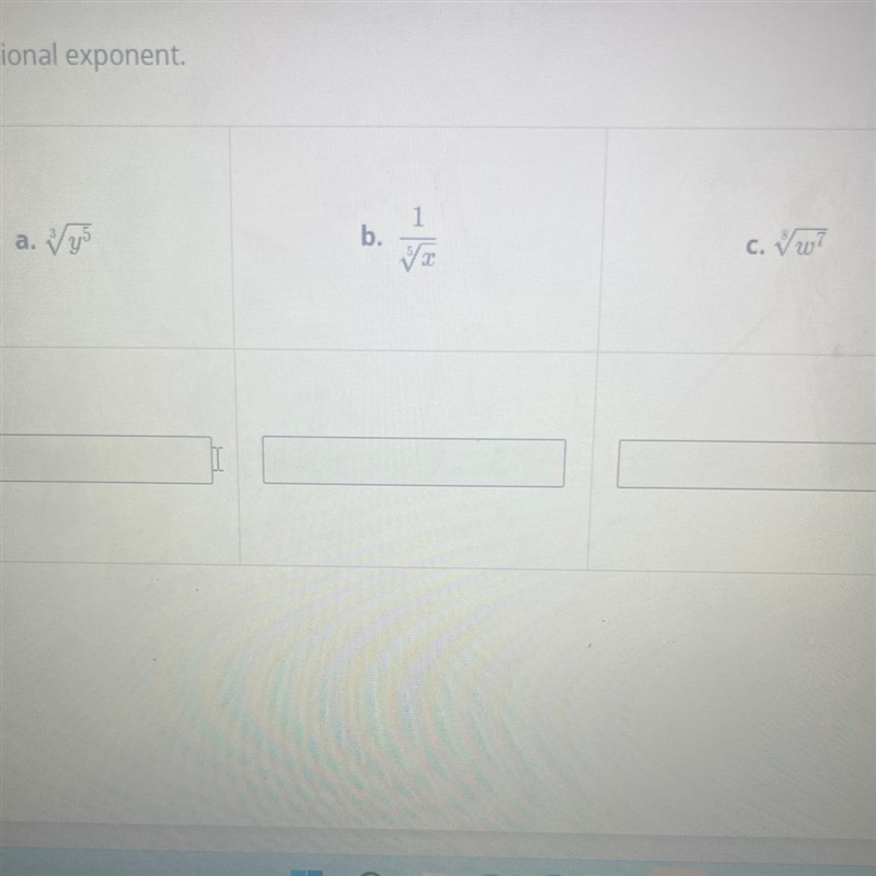 Rewrite all these as a rational exponent please and thank you HELP ASAP-example-1