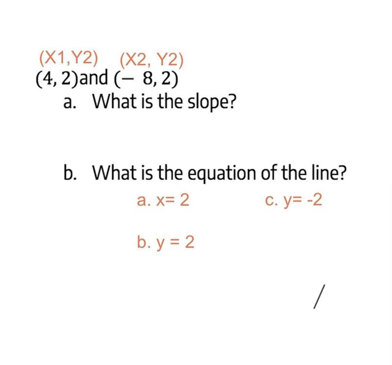 Find out the slope and equation of the line-example-1