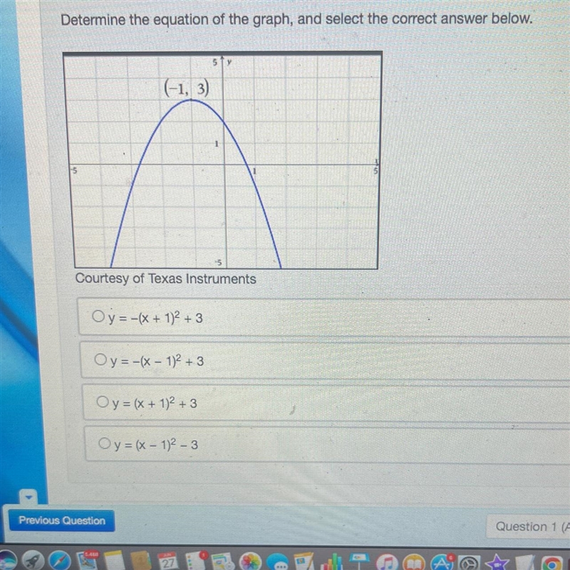 Question 3(Multiple Choice Worth 5 points) (06.03 LC) Determine the equation of the-example-1