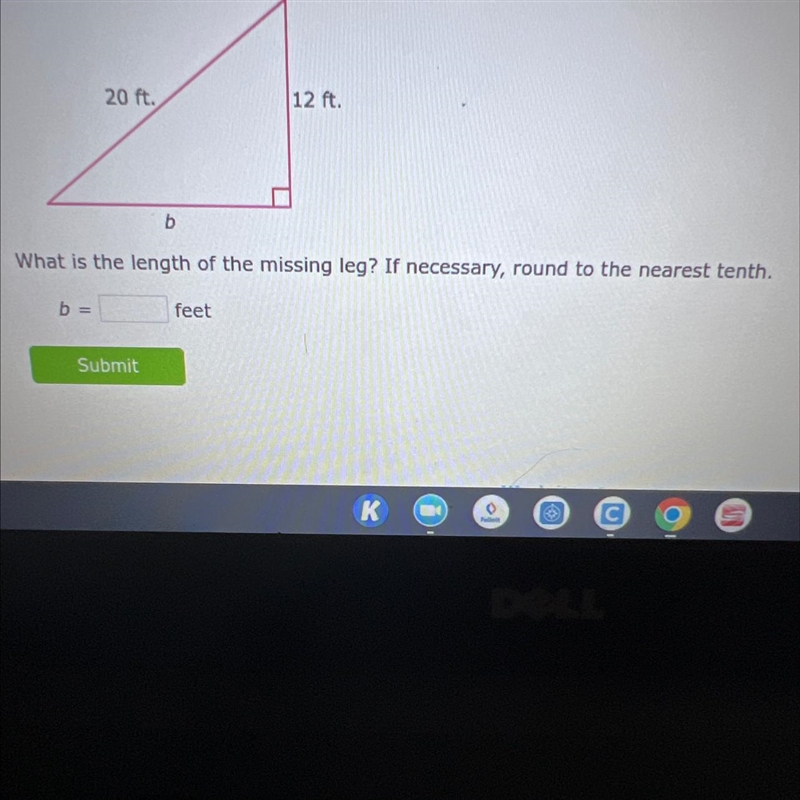 What is the length of the missing leg? If necessary, round to the nearest tenth.-example-1