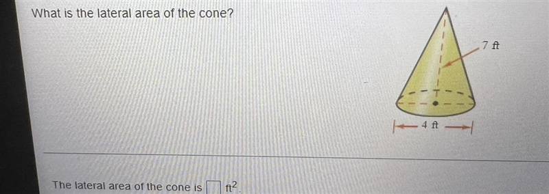 What is the lateral area of the cone-example-1