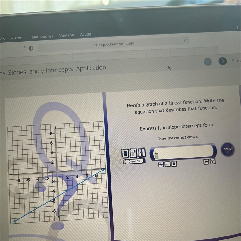 Equations, graphs, Slopes and y-intercepts : application-example-1